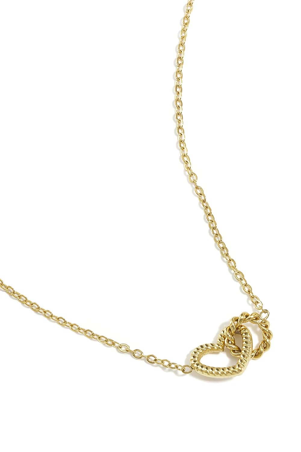 Ketting met verbonden hart bedel.