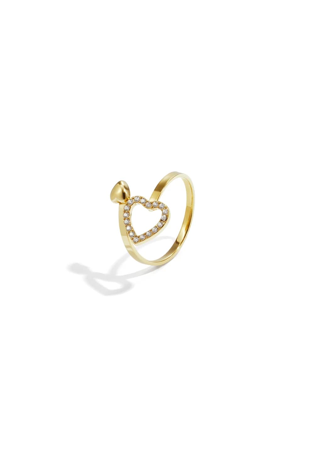 Verstelbare ring met hartjes zilver.