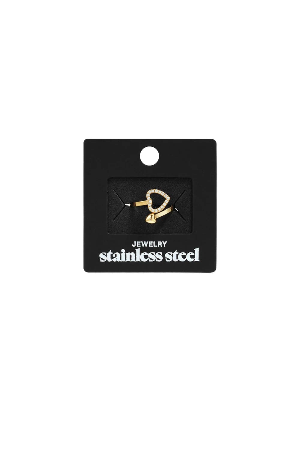 Verstelbare ring met hartjes zilver.