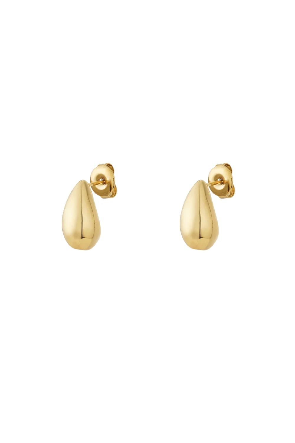 Gouden druppeloorbellen.