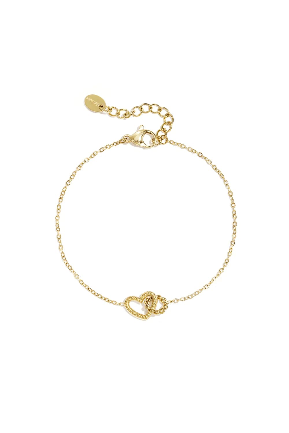 Armband met verbonden hart bedel.